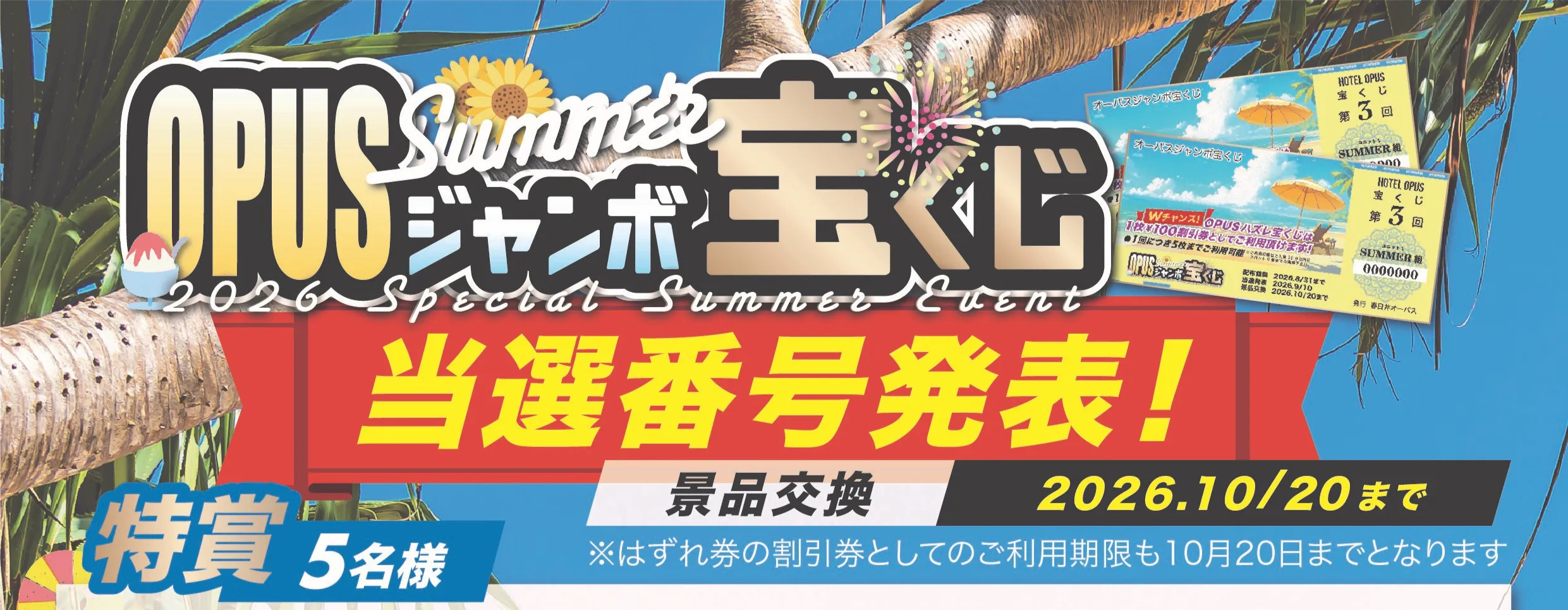オーパスジャンボ宝くじの当選発表をみる